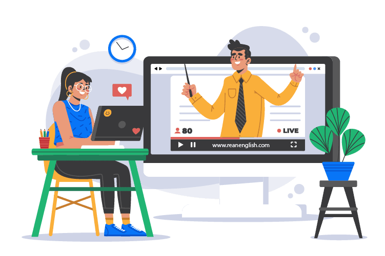 Learning English online illustration
